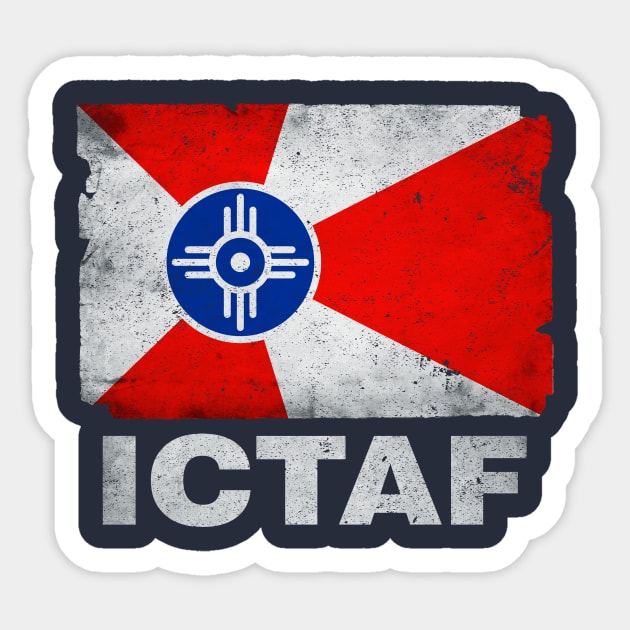 ICTAF Wichita Flag Sticker by redbaron_ict